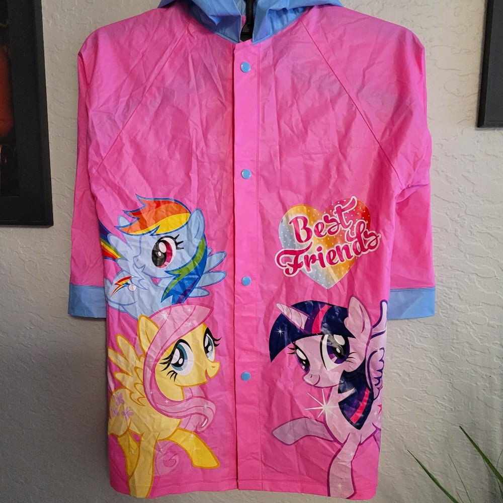 My Little Pony Pink and Blue Girl's Raincoat  - Size M